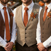 Warm rustieke oranje bladpatroon stropdas