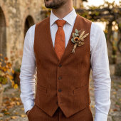 Warm rustieke oranje bladpatroon stropdas