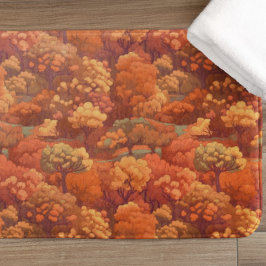 Warm rustieke Waterverf Herfst Trees | Boho esthet Badmat