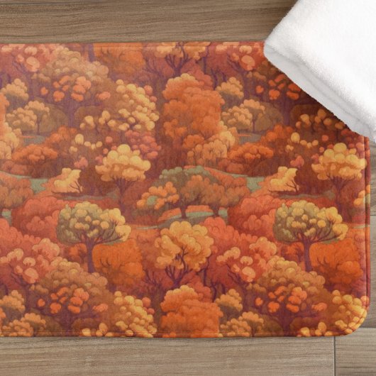 Warm rustieke Waterverf Herfst Trees | Boho esthet Badmat