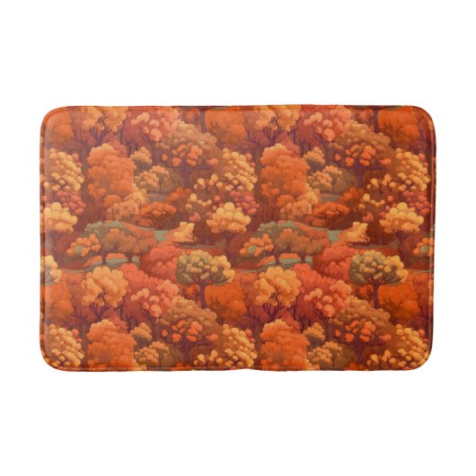 Warm rustieke Waterverf Herfst Trees | Boho esthet Badmat (Voorkant)