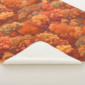 Warm rustieke Waterverf Herfst Trees | Boho esthet Sherpa Deken (3/4)