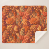 Warm rustieke Waterverf Herfst Trees | Boho esthet Sherpa Deken (Voorkant (horizontaal))