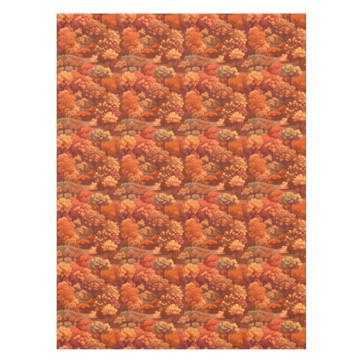 Warm rustieke Waterverf Herfst Trees | Boho esthet Tafelkleed (Voorkant)