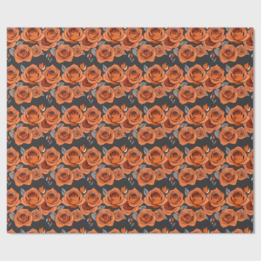 Warm Rusty Orange Roses Cadeaupapier (Vlak)
