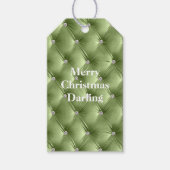 Warm salie groen faux fluweel cadeaulabel (Voorkant)