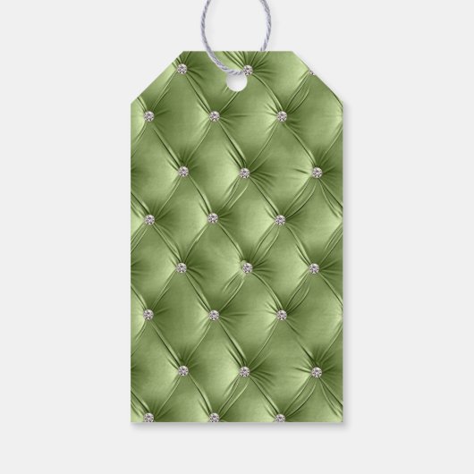 Warm salie groen faux fluweel cadeaulabel (Achterkant)