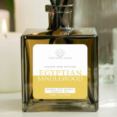 Warm sandelhout geel rood diffuser productlabel vierkante sticker