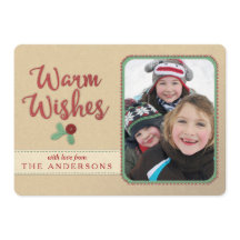 Warm-schoorsteenfoliën/geborduurde kerstKaart