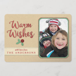 Warm-schoorsteenfoliën/geborduurde kerstKaart