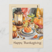 Warm Seizoen van Dankbaarheid Feest Waterverf Lant Briefkaart (Voorkant / Achterkant)