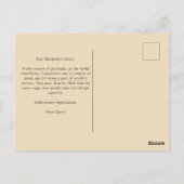 Warm Seizoen van Dankbaarheid Feest Waterverf Lant Briefkaart (Achterkant)