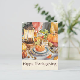 Warm Seizoen van Dankbaarheidsfeest Waterverf Lant Briefkaart