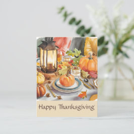 Warm Seizoen van Dankbaarheidsmaal Waterverf Lanta Briefkaart