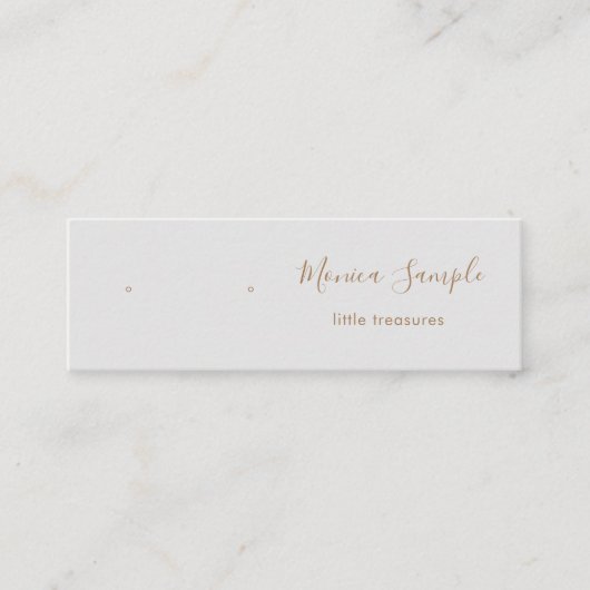 Warm Silver Grey Ombre Script Stud die Vertoning v Mini Visitekaartje (Voorkant)