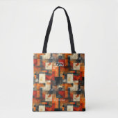Warm Sinaasappel Abstracte gepersonaliseerde Canva Tote Bag (Voorkant)