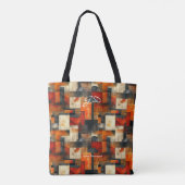 Warm Sinaasappel Abstracte gepersonaliseerde Canva Tote Bag (Achterkant)