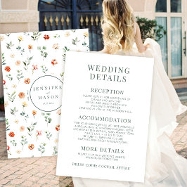 Warm sinaasappel bloemenbruiloft details kaarten