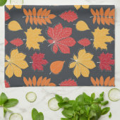 Warm Sinaasappel Bruin Rode Herfst Herfst Keuken H Theedoek (Gevouwen)