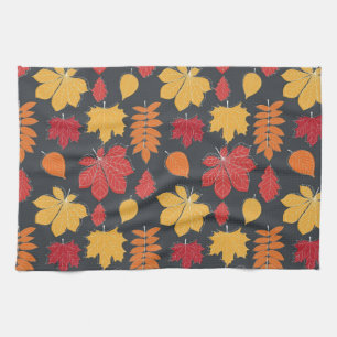 Warm Sinaasappel Bruin Rode Herfst Herfst Keuken H Theedoek