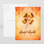 Warm Sinaasappel Goud Stijl Succes Wensen Feestdagenkaart (Voorkant / Achterkant)