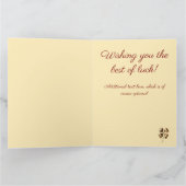 Warm Sinaasappel Goud  Stijl Succes Wensen Kaart (Binnen)