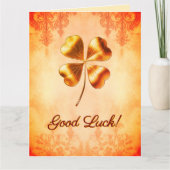 Warm Sinaasappel Goud  Stijl Succes Wensen Kaart (Voorkant)