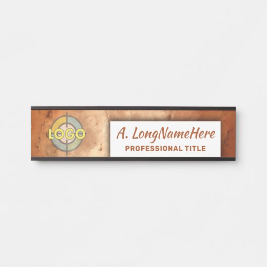 Warm Sinaasappel Moderne naamplaat Professionele K (Voorkant)