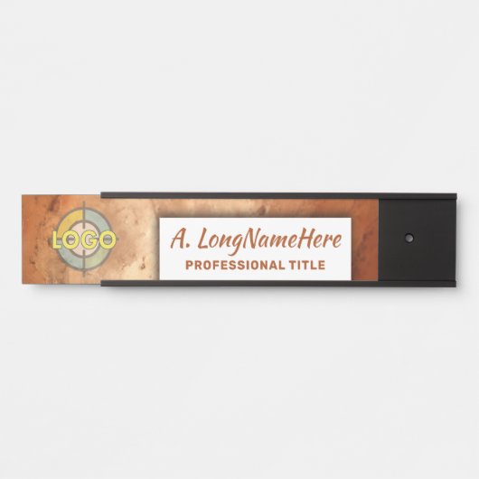 Warm Sinaasappel Moderne naamplaat Professionele K (Voorkant)