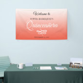Warm Sinaasappel Quinceañera 15e Verjaardag Welkom Spandoek (Beurs)