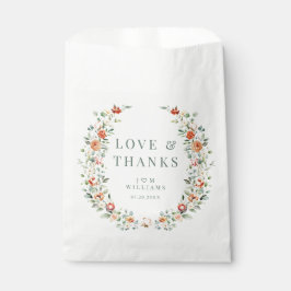 Warm sinaasappels bloemenbruiloft dank u voor tass bedankzakje