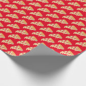 Warm smeltkaas pepperoni pizzakapier cadeaupapier (Hoek)