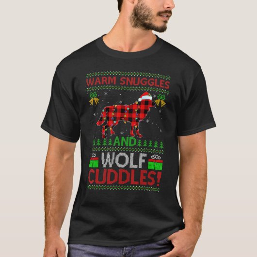 Warm Snuggles en Wolf Cuddles Ugly Wolf Kerstmis T-shirt (Voorkant)