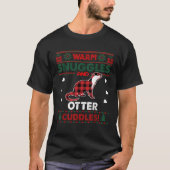 Warm Snuggles Otter Lovers Xmas Ugly Otter Kerstmi T-shirt (Voorkant)