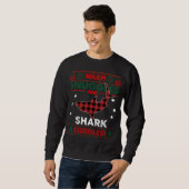 Warm Snuggles Shark Lovers mas Ugly Shark Christm Trui (Voorkant volledig)