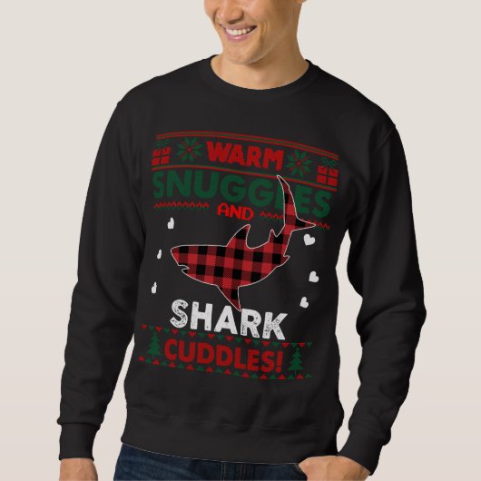 Warm Snuggles Shark Lovers mas Ugly Shark Christm Trui (Voorkant)