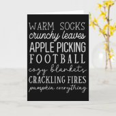 Warm Socks Crunchy Leaves Footll Funny Thanksgivin Kaart (Gele Bloem)
