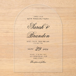 Warm Solid Color Minimalist Script Wedding Acryl Uitnodigingen