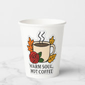 Warm Soul, Hot Coffee – Autumn  Papieren Bekers (Voorkant)