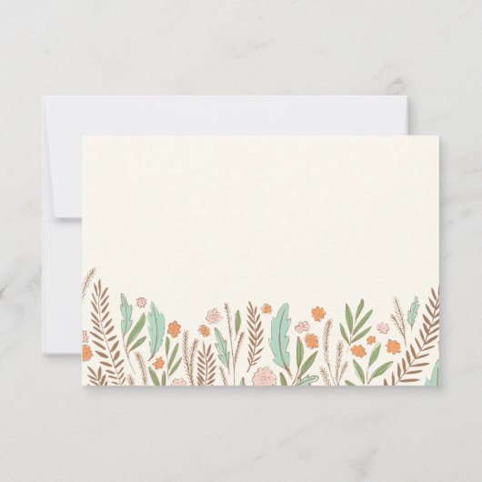 Warm Sprigs Flat Hartelijk dank Noteer Uitnodiging (Achterkant)