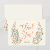 Warm Sprigs Flat Hartelijk dank Noteer Uitnodiging (Voorkant / Achterkant)
