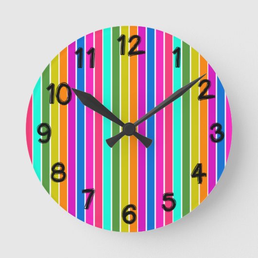 Warm Spring Stripes Ronde Klok (Voorkant)