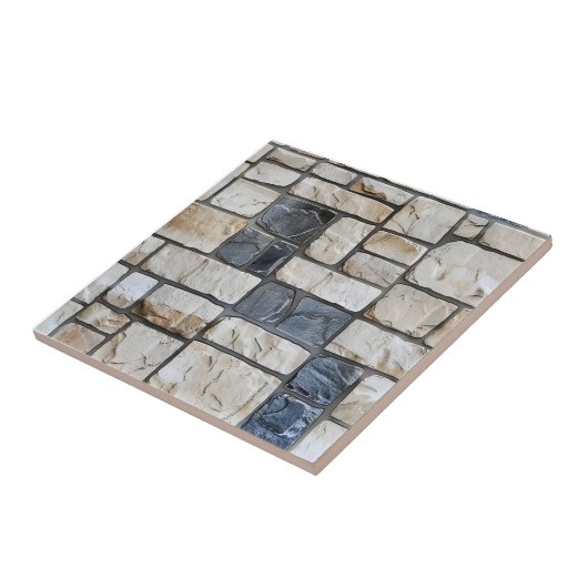 Warm stenen bakstenen patroon tegeltje (Zijkant)