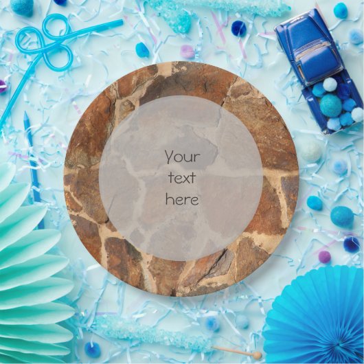 Warm Stonewall Pattern Golden any Text Papieren Bordje (Feest)