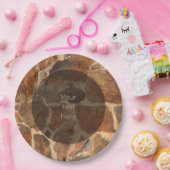 Warm Stonewall Pattern Golden any Text Papieren Bordje (Feest)