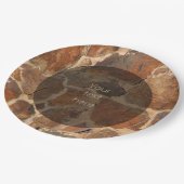 Warm Stonewall Pattern Golden any Text Papieren Bordje (Gekanteld)