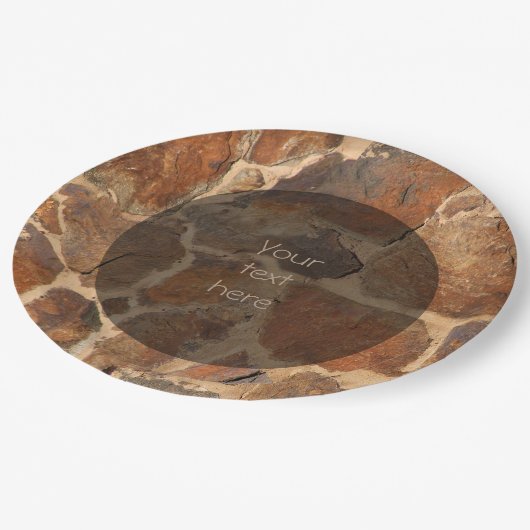 Warm Stonewall Pattern Golden any Text Papieren Bordje (Gekanteld)