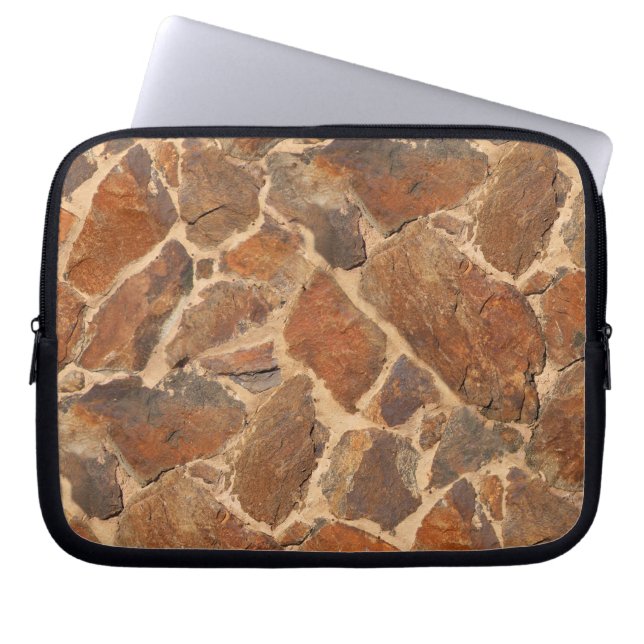 Warm Stonewall Pattern Golden Laptop Sleeve (Voorkant)