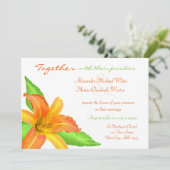 Warm Summer Flower Wedding Invitations Kaart (Staand voorkant)