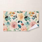 Warm Summer Yellow en Coral Rozen Handdoek (Handdoek)
